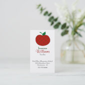 Carte de visite enseignant élégant à pomme rouge (Debout devant)