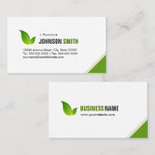 Carte De Visite Enseignant - Élégant Vert Moderne (Devant / Derrière)