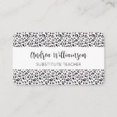 Carte De Visite Enseignant Empreinte de léopard substitut (Devant)