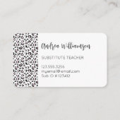 Carte De Visite Enseignant Empreinte de léopard substitut (Dos)