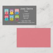 Carte De Visite Enseignant en alphabétisation freelance ou profess (Devant / Derrière)