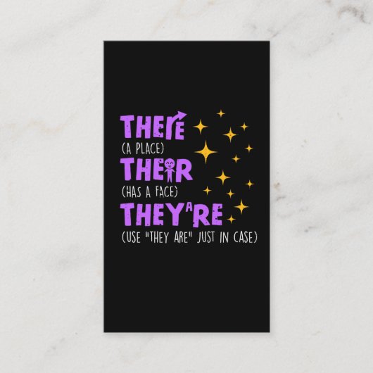 Carte De Visite Enseignant en anglais à l'école de grammaire (Devant)