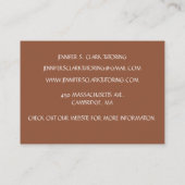 Carte De Visite Enseignant en art Brown Enseignant Enseignant Clas (Dos)