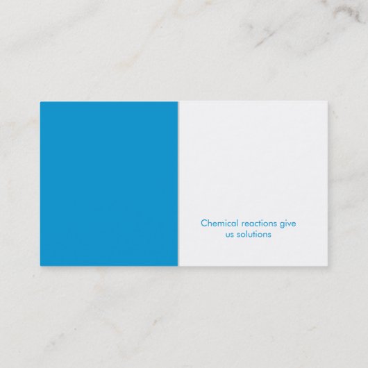 Carte De Visite Enseignant en chimie | Science (Dos)