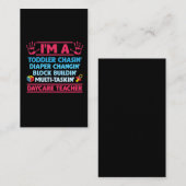 Carte De Visite Enseignant en garderie, couche d'enfant, éducateur (Devant / Derrière)