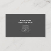 Carte de visite enseignant en mathématiques avec s (Dos)