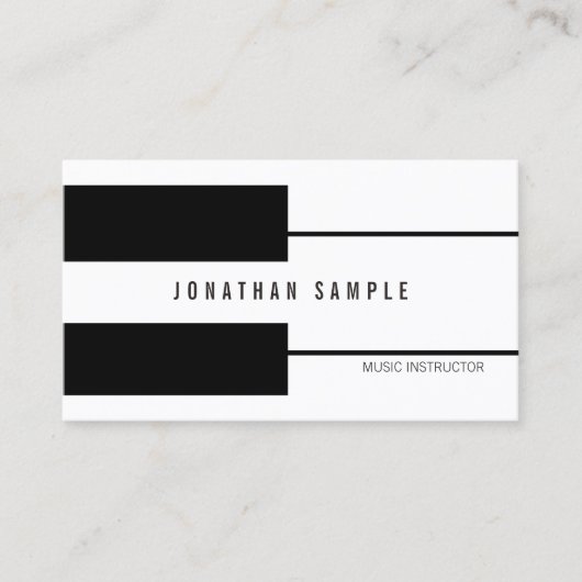 Carte De Visite Enseignant en musique piano instructeur Élégant Mo (Devant)