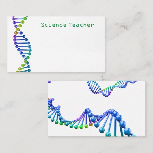 Carte De Visite Enseignant en science 3D ADN double hélice (Devant / Derrière)