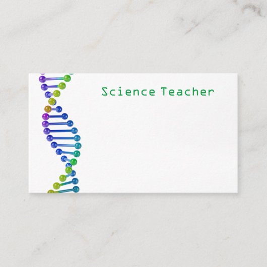 Carte De Visite Enseignant en science 3D ADN double hélice (Devant)
