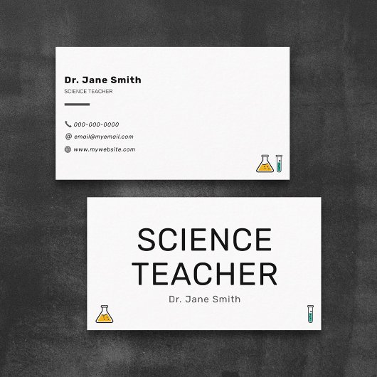 Carte De Visite Enseignant en sciences simples