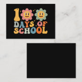 Carte De Visite Enseignant Enfants Retro Super 100 Jours 0f École (Devant / Derrière)