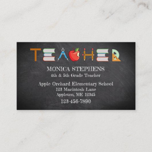 Carte De Visite Enseignant / Enseignant (Devant)