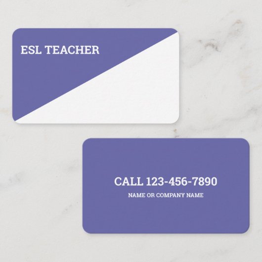 Carte De Visite Enseignant Esl (Devant / Derrière)