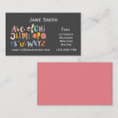 Carte De Visite Enseignant indépendant ou alphabet enseignant (Devant / Derrière)