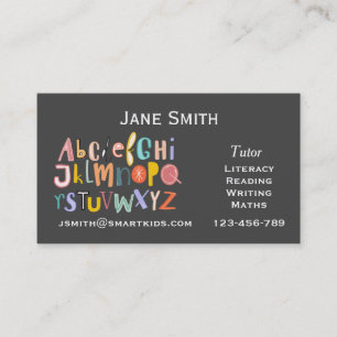 Carte De Visite Enseignant indépendant ou alphabet enseignant