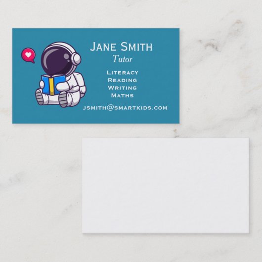 Carte De Visite Enseignant indépendant ou astronaute enseignant (Devant / Derrière)