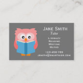 Carte De Visite Enseignant indépendant ou professeur en lecture hi (Devant)