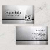 Carte De Visite Enseignant mathématique - Code QR en acier inoxyda (Devant / Derrière)