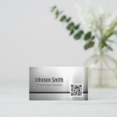 Carte De Visite Enseignant mathématique - Code QR en acier inoxyda (Debout devant)
