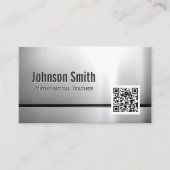Carte De Visite Enseignant mathématique - Code QR en acier inoxyda (Devant)