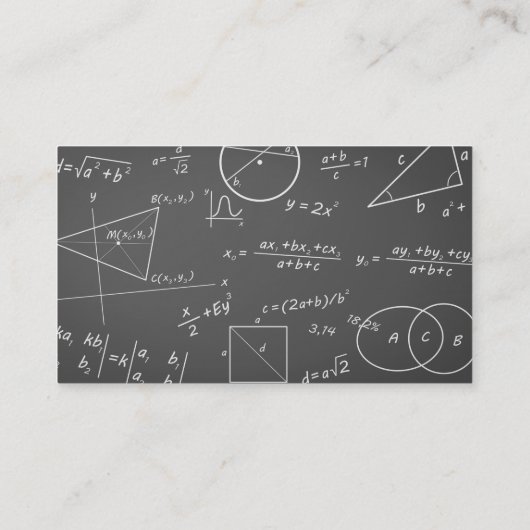 Carte De Visite Enseignant mathématique en mathématiques (Dos)