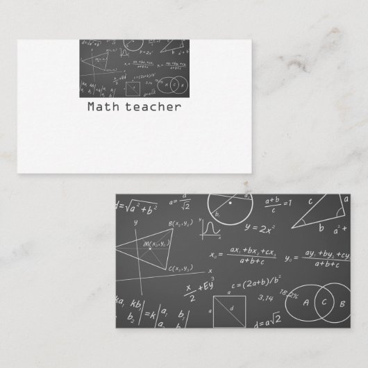 Carte De Visite Enseignant mathématique en mathématiques (Devant / Derrière)