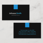 Carte De Visite Enseignant Mathématique Moderne Aqua Bleu (Devant / Derrière)