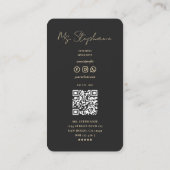 Carte De Visite Enseignant moderne Black Gold Professeur (Dos)