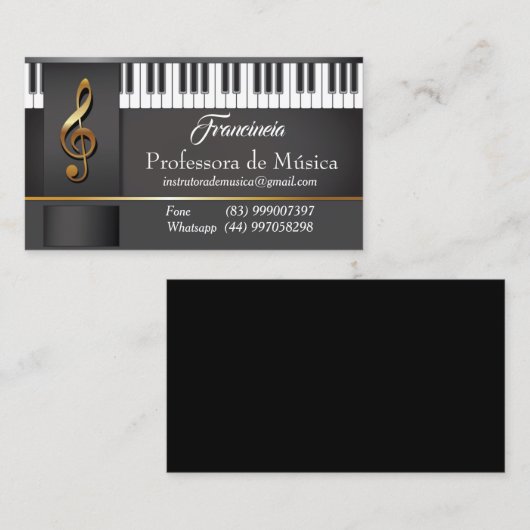 Carte de Visite Enseignant Musica (Devant / Derrière)