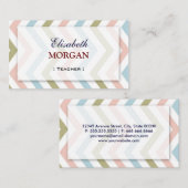 Carte De Visite Enseignant - Natural Graceful Chevron (Devant / Derrière)