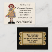 Carte de visite enseignant par SRF (Devant / Derrière)