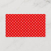 Carte de visite enseignant pomme points rouges (Dos)