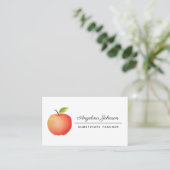 Carte De Visite Enseignant Professionnel Fruit de Pomme Rouge (Debout devant)
