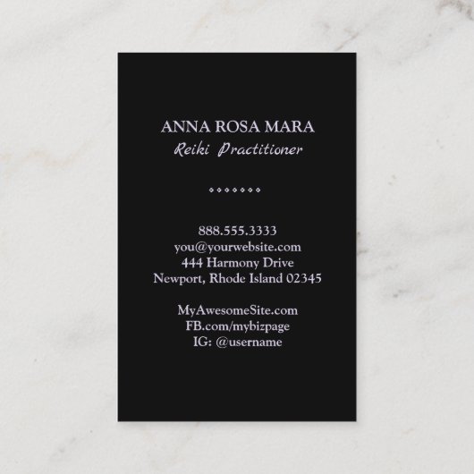 Carte De Visite *~* Enseignant Reiki Master Symbole Parties scinti (Dos)