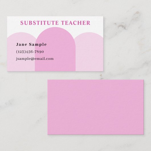 Carte de visite enseignant remplaçant (Devant / Derrière)