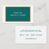 Carte De Visite Enseignant remplaçant (Devant / Derrière)