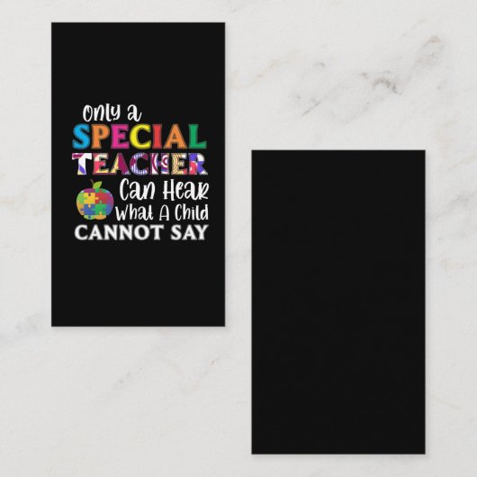 Carte De Visite Enseignant spécialisé dans l'enseignement spécial  (Devant / Derrière)