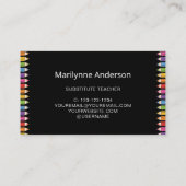 Carte De Visite Enseignant substitut crayons arc-en-ciel (Dos)