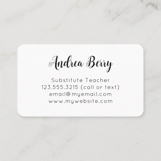 Carte De Visite Enseignant substitut Empreinte de léopard arc-en-c (Dos)