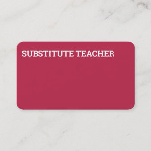 Carte De Visite Enseignant Suppléant Tutor Magenta