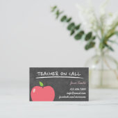 Carte De Visite Enseignant sur Call Cute Apple Chalkboard (Debout devant)