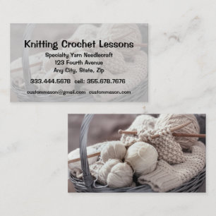 Carte De Visite Enseignant tricot et Crochet