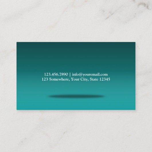 Carte de visite enseignant Turquoise simple Apple (Dos)