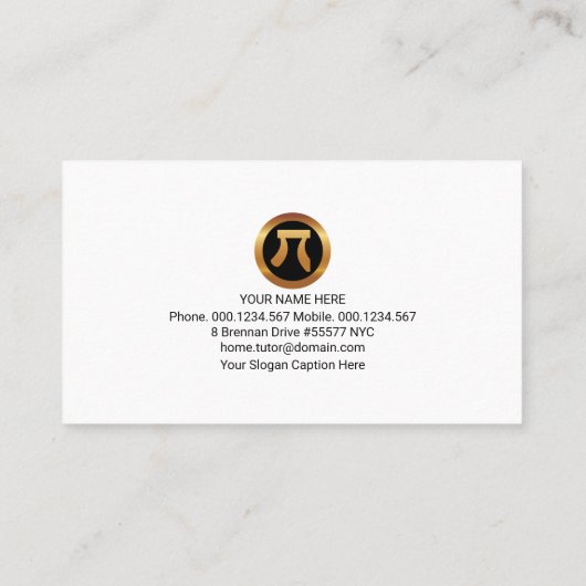 Carte De Visite Enseignant Tuteur En Maths À Mur De Brick (Dos)