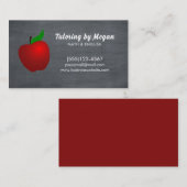 Carte De Visite Enseignant Tutor Apple Chalkboard (Devant / Derrière)