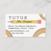 Carte De Visite Enseignant Tutor Boho Rainbows moderne (Devant)