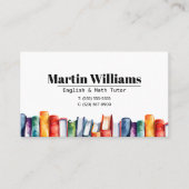 Carte De Visite Enseignant Tutor HomeSchool Education (Devant)