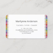 Carte De Visite Enseignant Tutor Trainer Rainbow Pencils (Dos)