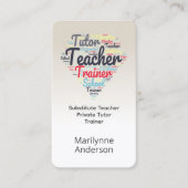 Carte De Visite Enseignant Tutor Trainer Word Cloud (Devant)