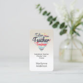 Carte De Visite Enseignant Tutor Trainer Word Cloud (Debout devant)